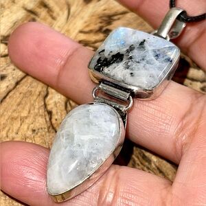Rainbow Moonstone Pendant 2 1/2”